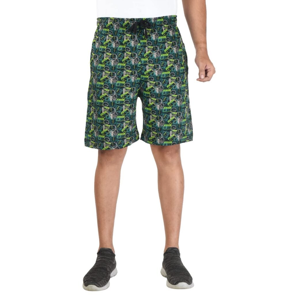 Yoness Men's Printed Cotton Bermuda